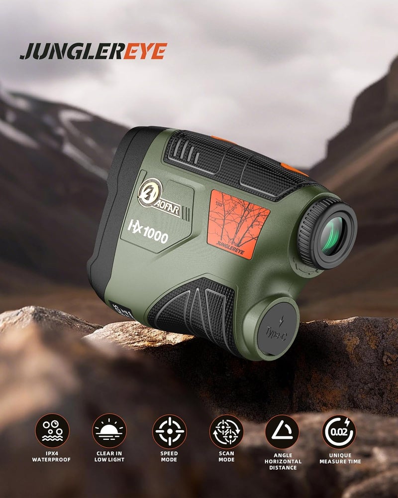 AOFAR HX1000 Range Finder for Hunting Archery, 1000 Yards with Angle and Horizontal Distance, Shooting Rangefinder for Rifle. Range, Scan, Speed Mode for hunter. Waterproof - Image 2